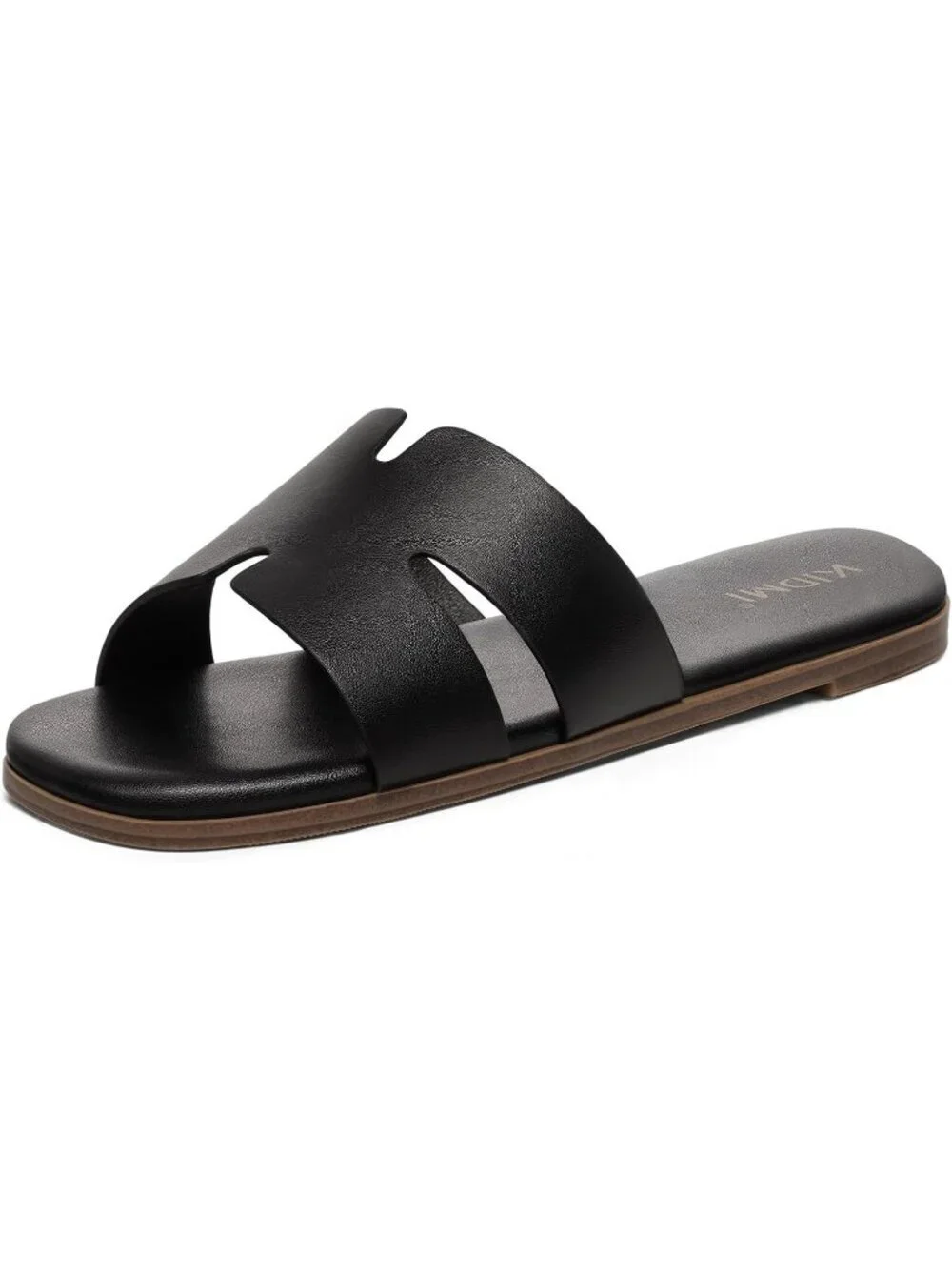 Women's Slip On Dressy Flat Sandals Open Toe Casual Summer Slides Black